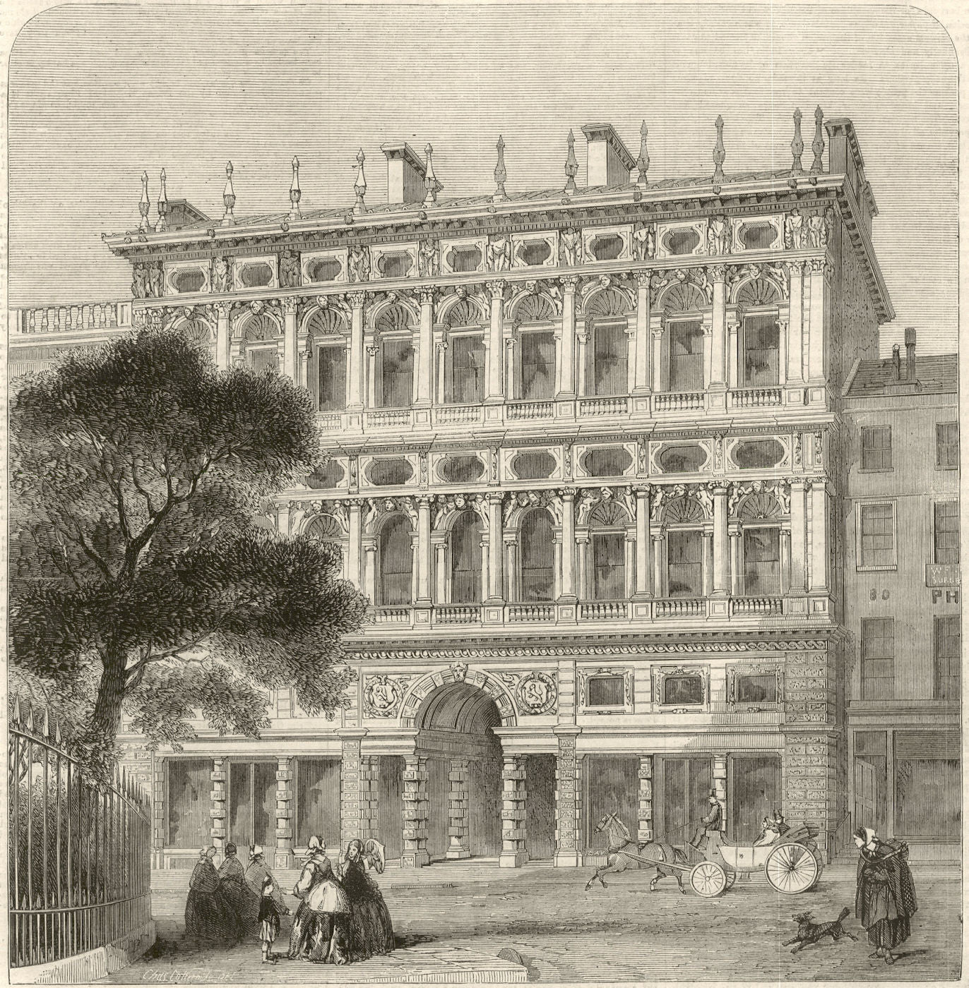 Offices of the Life Association of Scotland in Princes Street, Edinburgh 1859